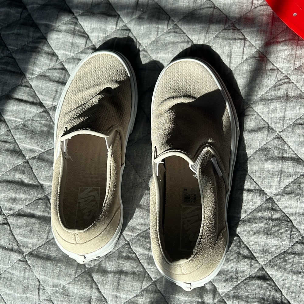 Size 7.5 beige vans